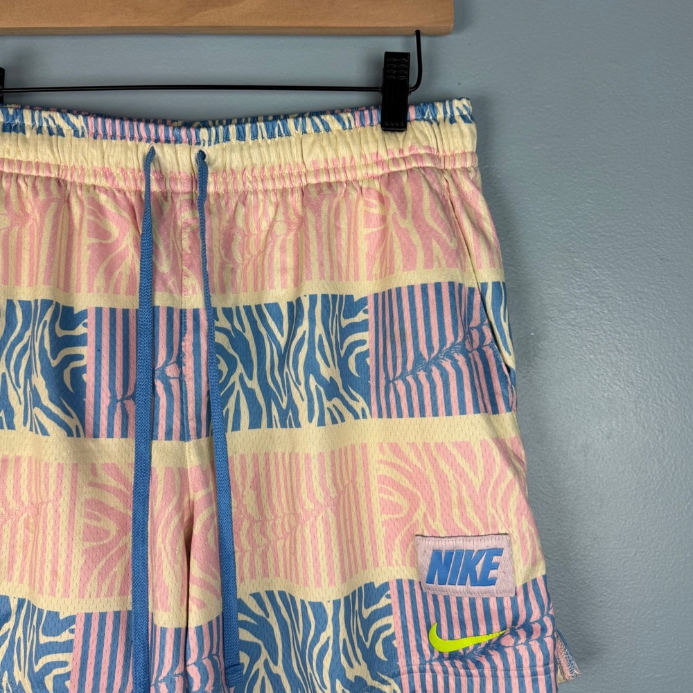 Nike Men's Large Multicolor Trippy Safari Zebra Basketball Mesh 5.5" Gym Shorts